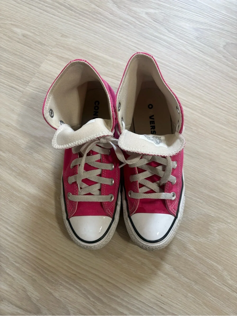 Converse Pink Low-Top Canvas Sneakers with Cream Accents